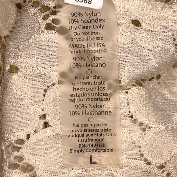 LARGE LULAROE SIMPLY COMFORTABLE CREAM LACE SHRUG OPEN FRONT STRETCH NEUTRAL - Picture 11 of 11